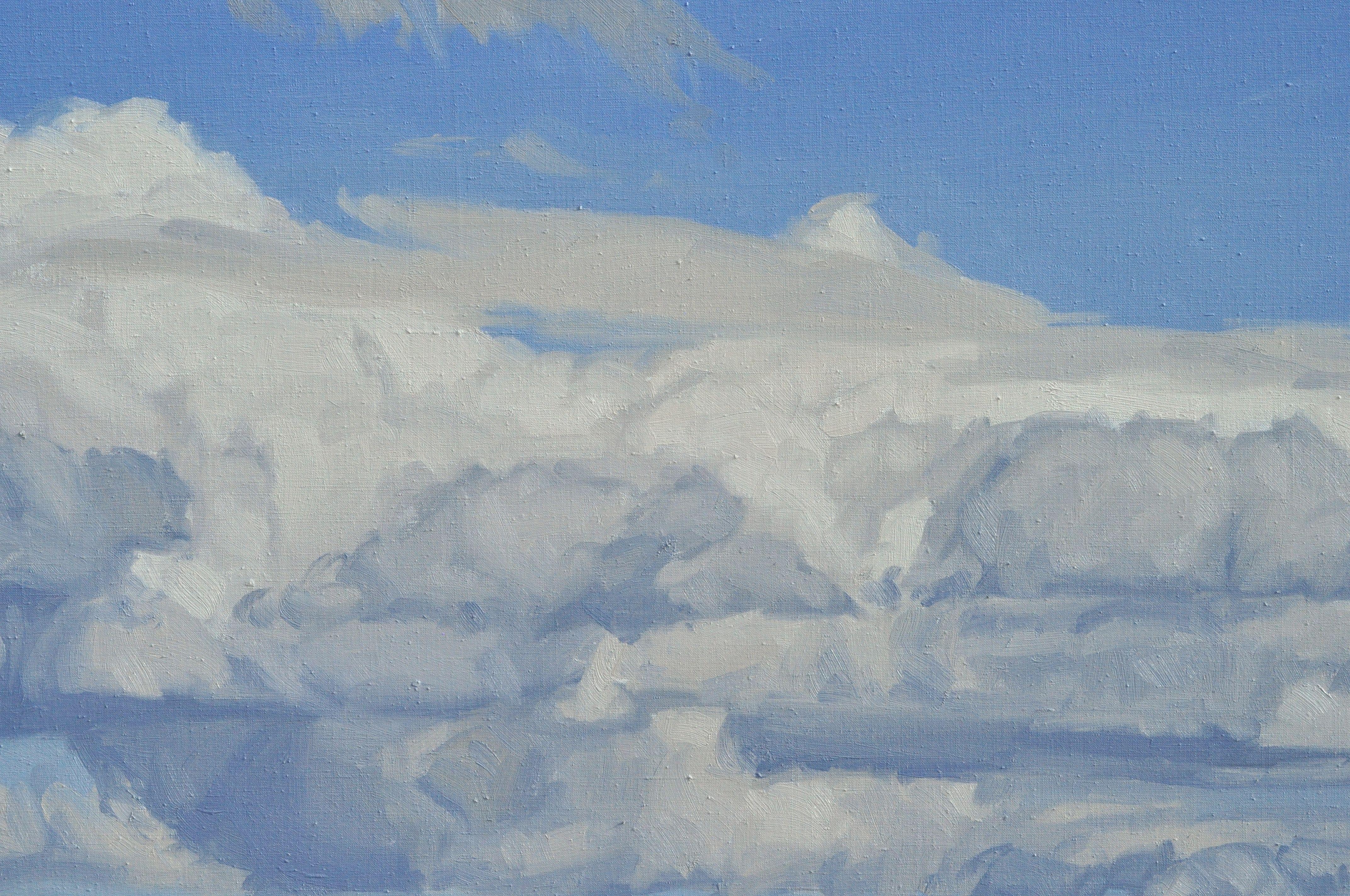 Juni 20. Juni, Wolken über dem Mount MACzenc, Gemälde, Öl auf Leinwand im Angebot 2