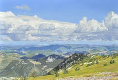 June 20, clouds above Mount MACzenc, Painting, Oil on Canvas