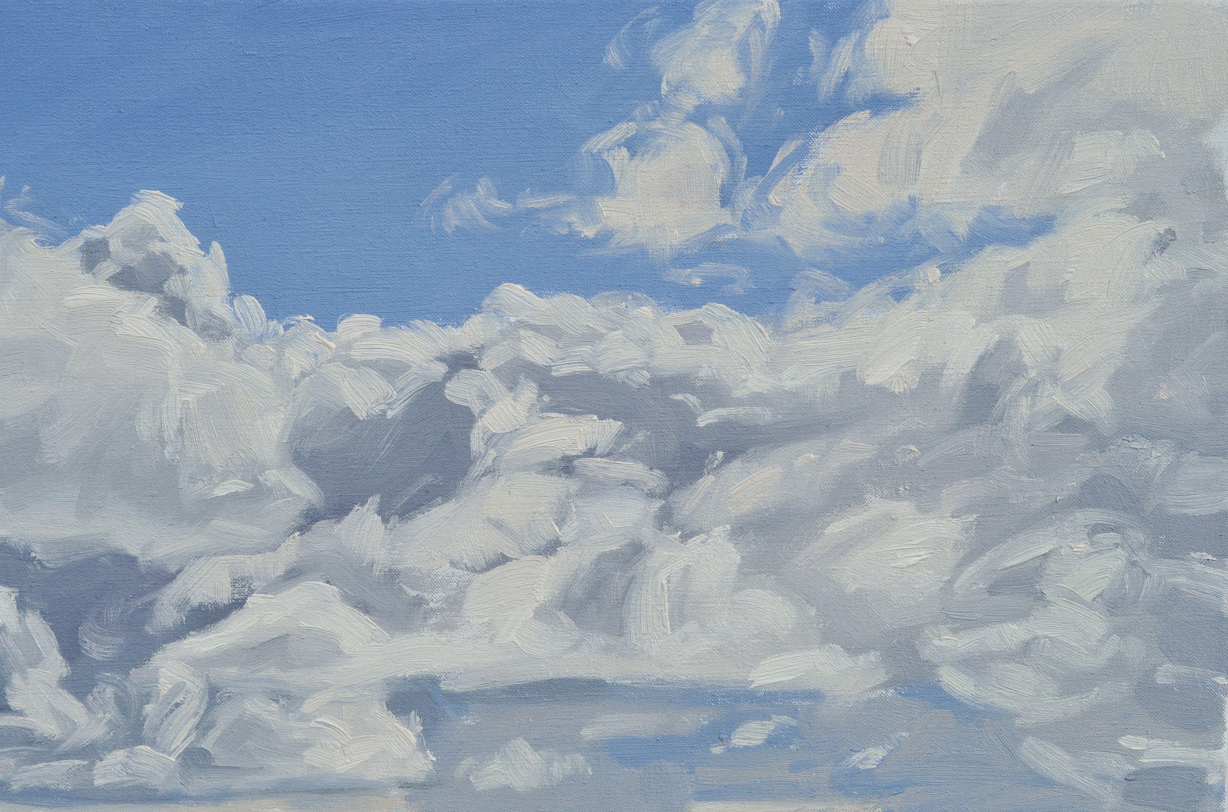 20 giugno, nuvole sopra il Mezenc, Pittura, Olio su tela 1
