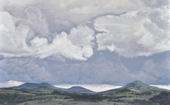 June 6, clouds over the mount Jalore, Painting, Oil on Canvas