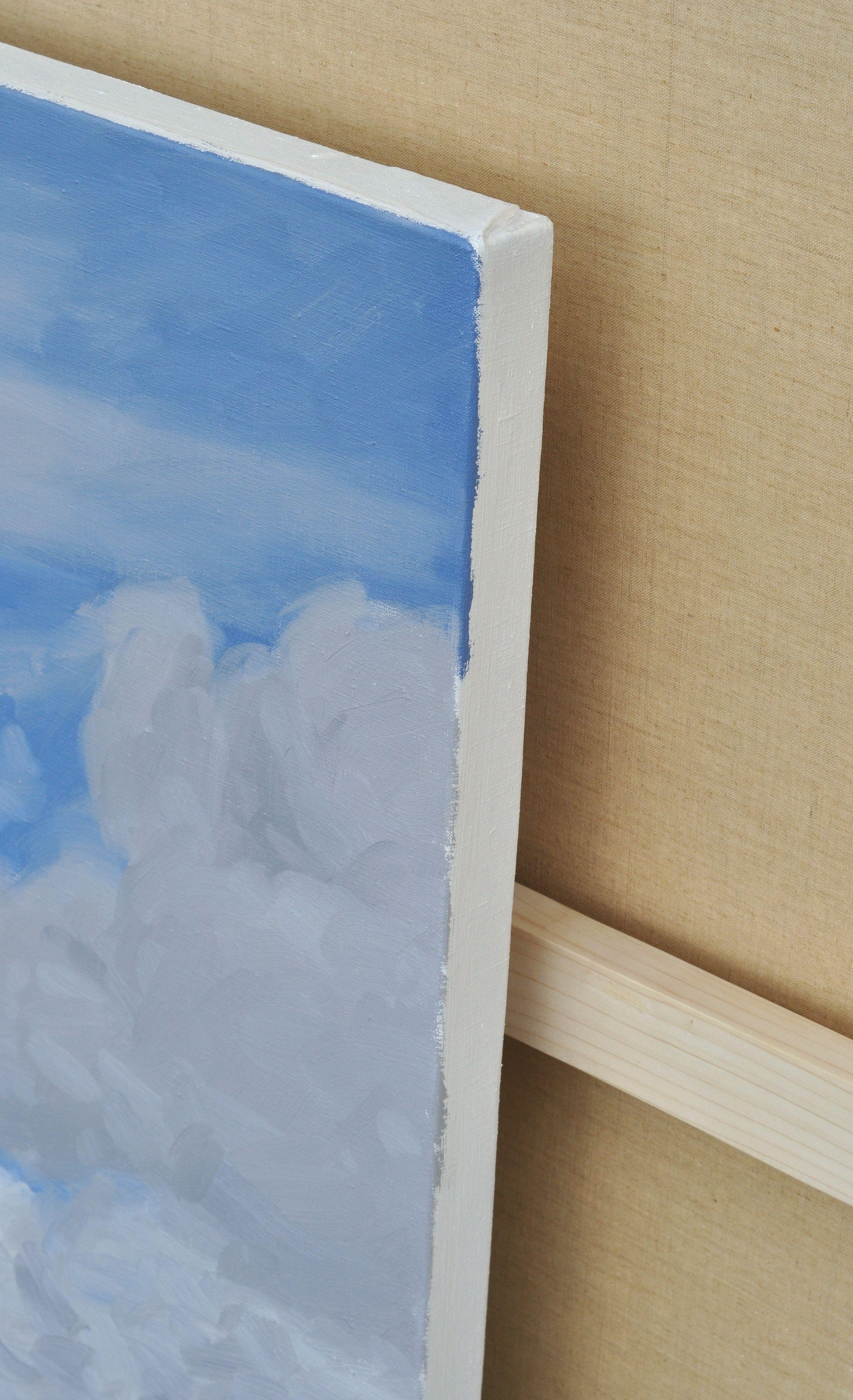 June, nuages, Mount Jalore, peinture, huile sur toile - Autres styles artistiques Painting par Anne Baudequin