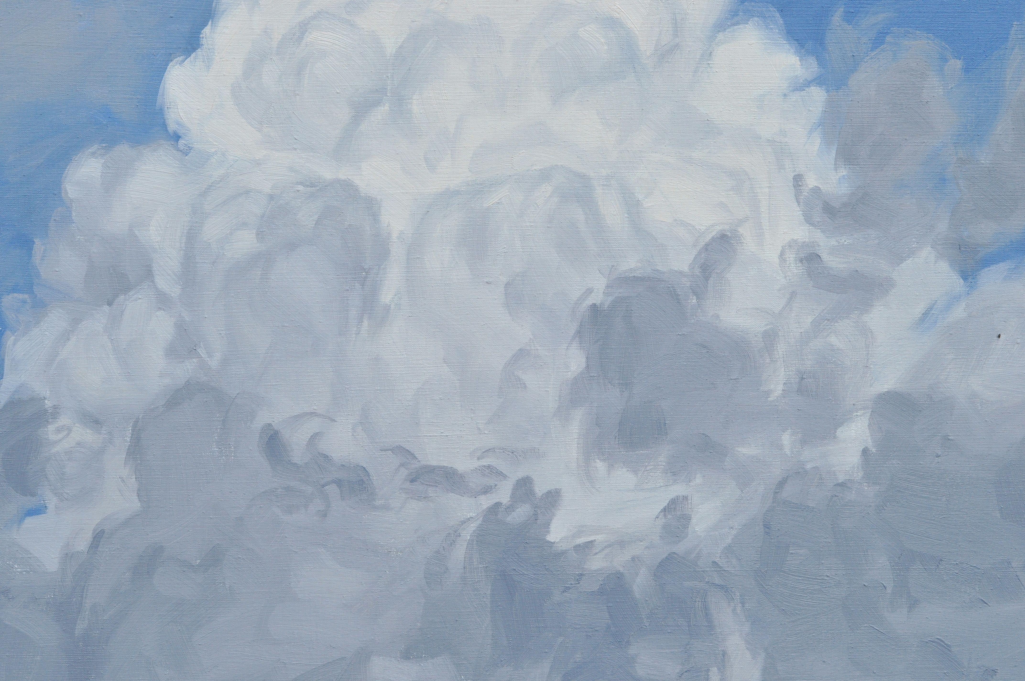 June, nuages, Mount Jalore, peinture, huile sur toile en vente 1