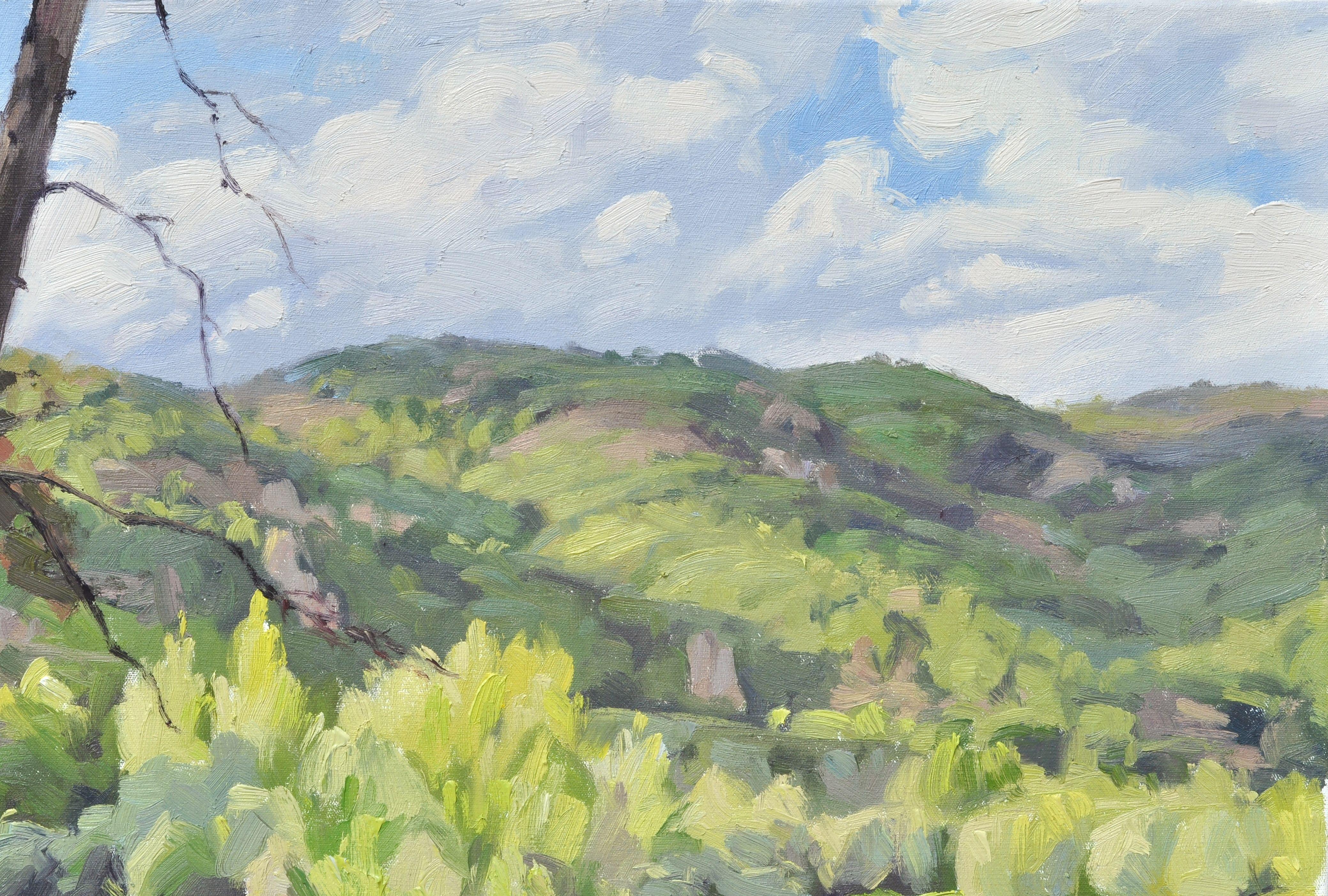 15 maggio, i bordi della Loira, Pittura, Olio su tela - Painting di Anne Baudequin