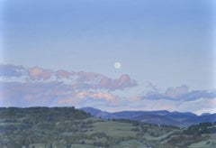 May 6, moonrise above the mountains, Painting, Oil on Canvas
