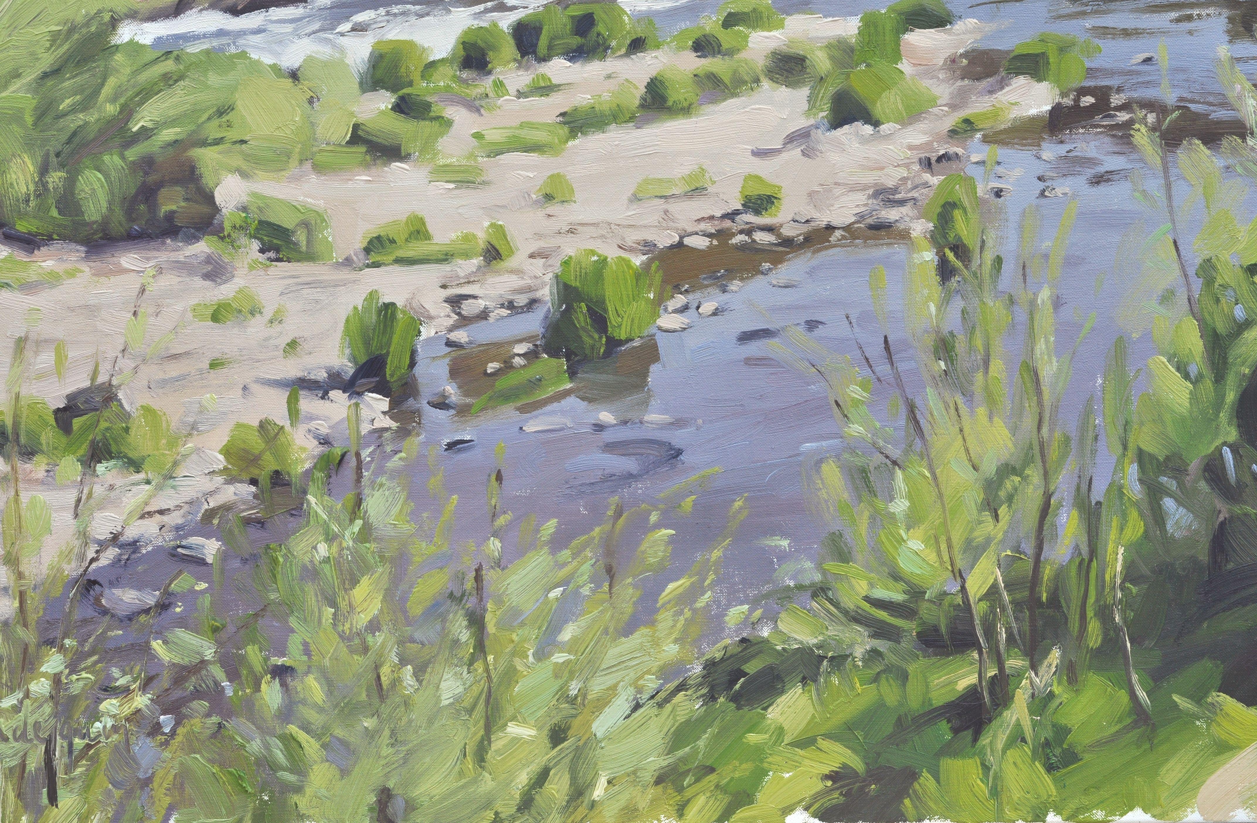 9 mai, le long du fleuve Loire Peinture, peinture à l'huile sur toile 1