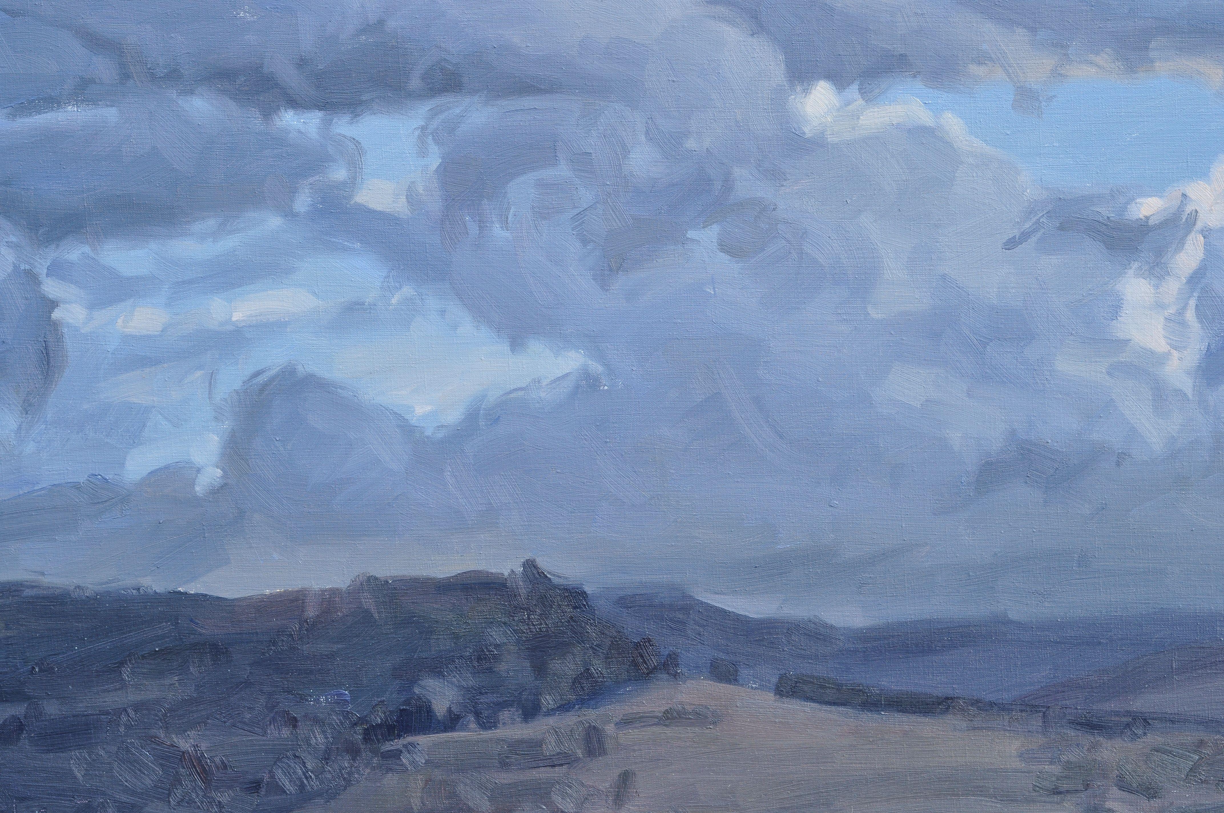 10 ottobre, sorgere della luna sulle montagne, Pittura, Olio su tela 1