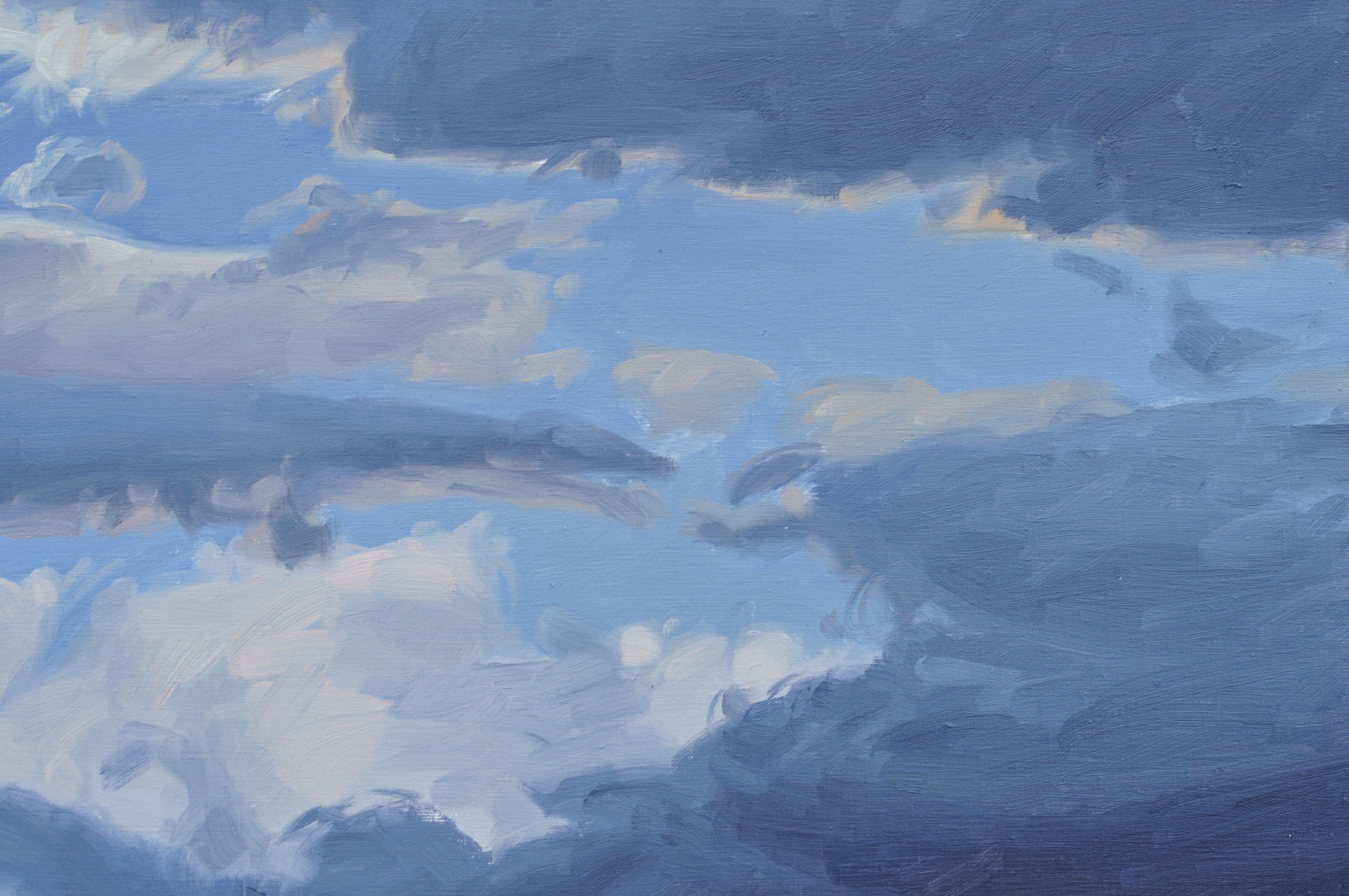 10 ottobre, sorgere della luna sulle montagne, Pittura, Olio su tela 2