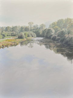 Oktober 11. Oktober, Morgennebel auf der Loire, Gemälde, Öl auf Leinwand