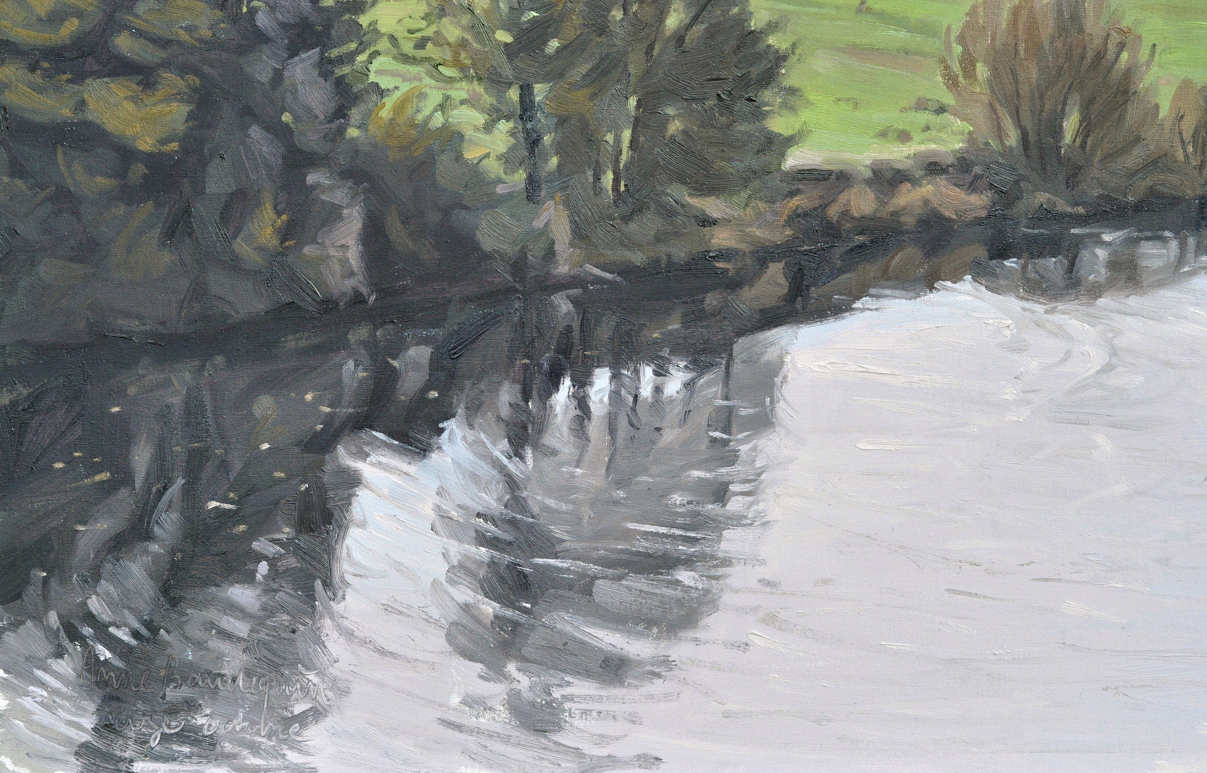 October 16, on the banks of the Loire, Painting, Oil on Canvas For Sale 3