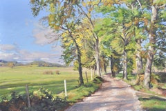 October 24, country lane in Saint Vincent, Painting, Oil on Canvas