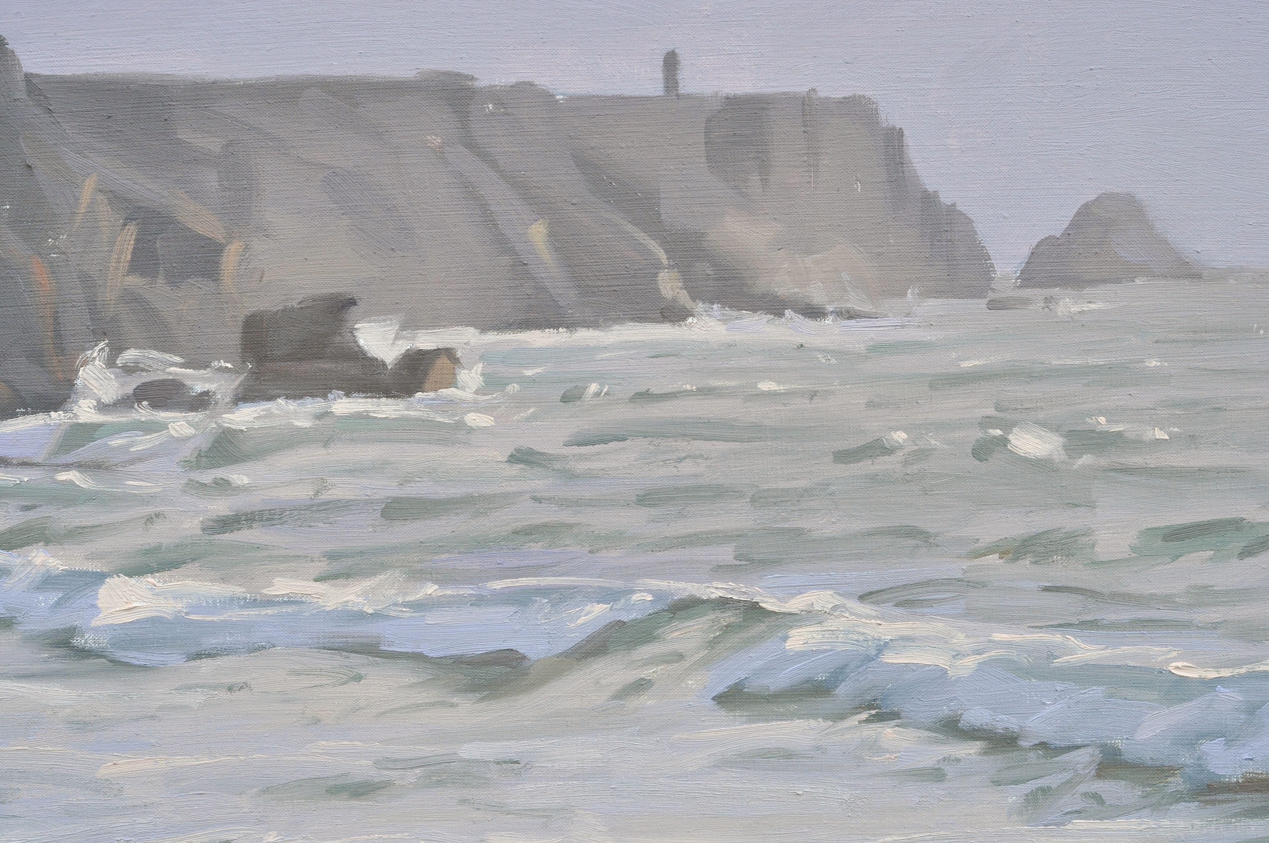 Pen Hat Strand, Abendlicht, Gemälde, Öl auf Leinwand im Angebot 1