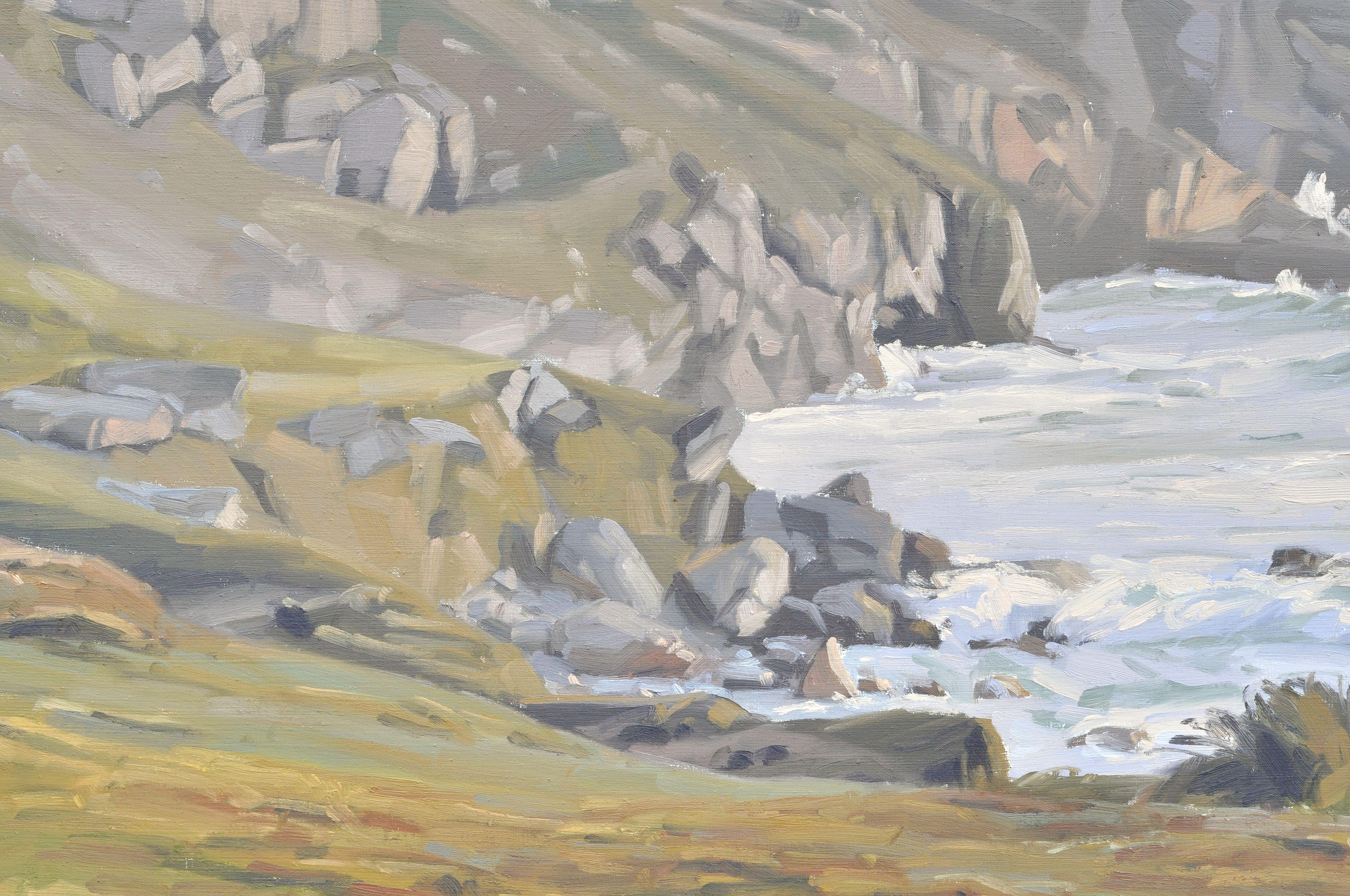 Pen Hat Strand, Abendlicht, Gemälde, Öl auf Leinwand im Angebot 2