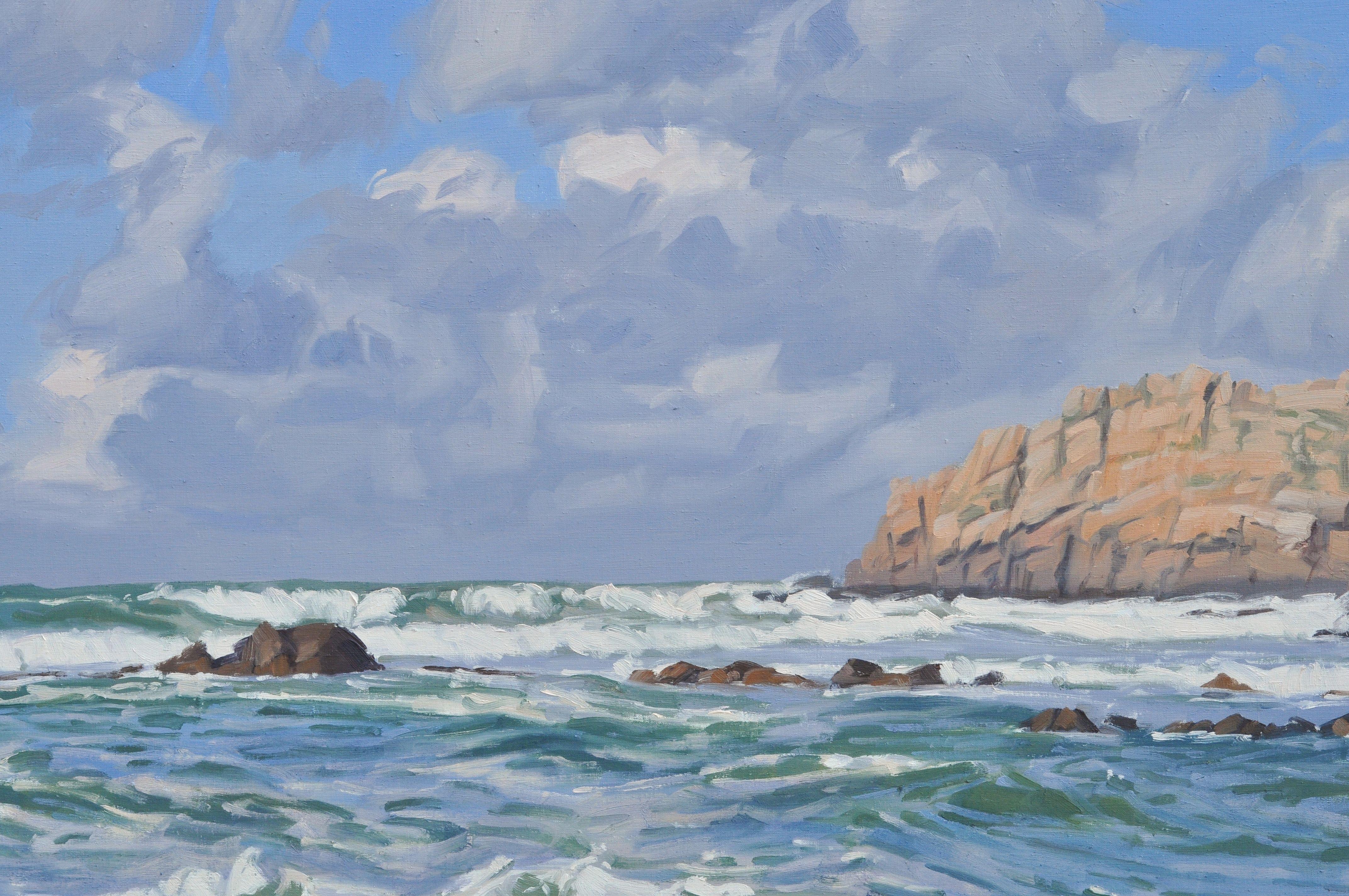 Pointe de Kerroux, Morgenlicht, Gemälde, Öl auf Leinwand im Angebot 1