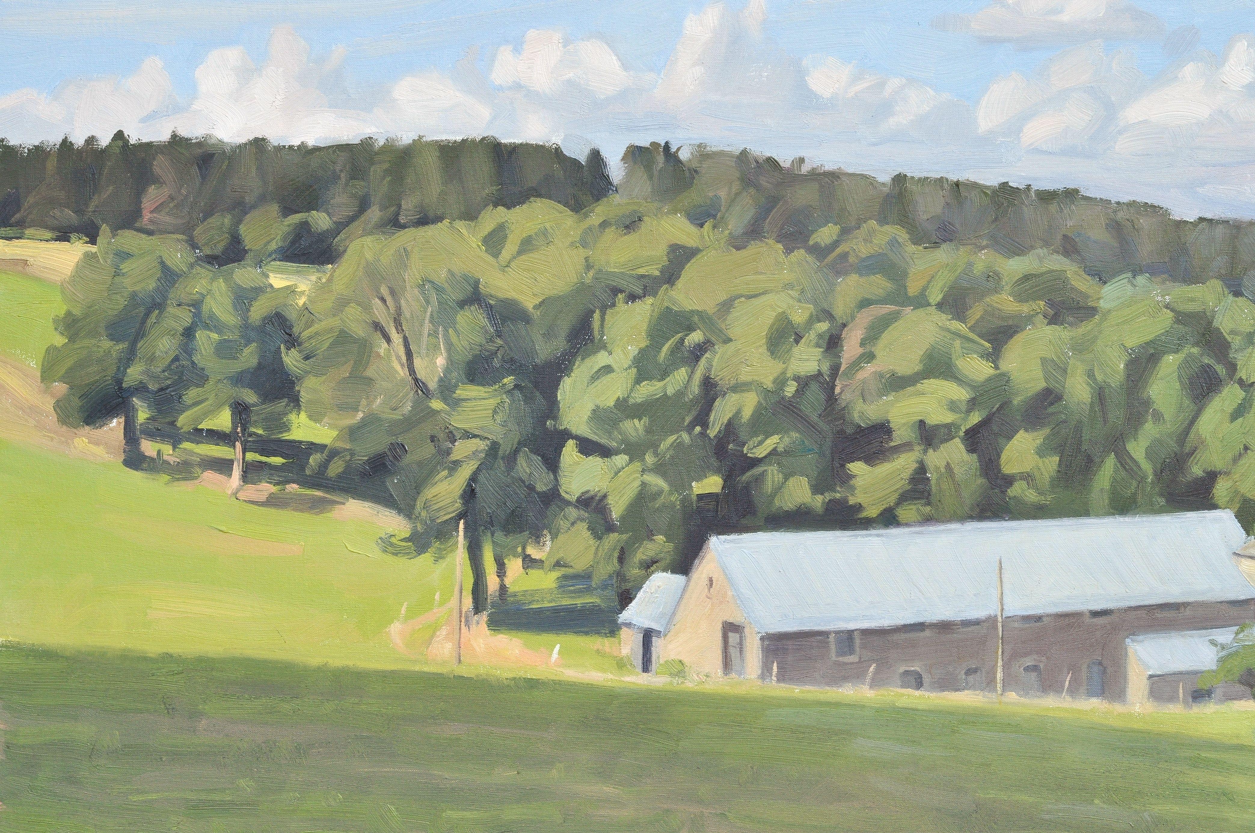 September 17, farm on the Massif du MÃczenc, Painting, Oil on Canvas For Sale 4
