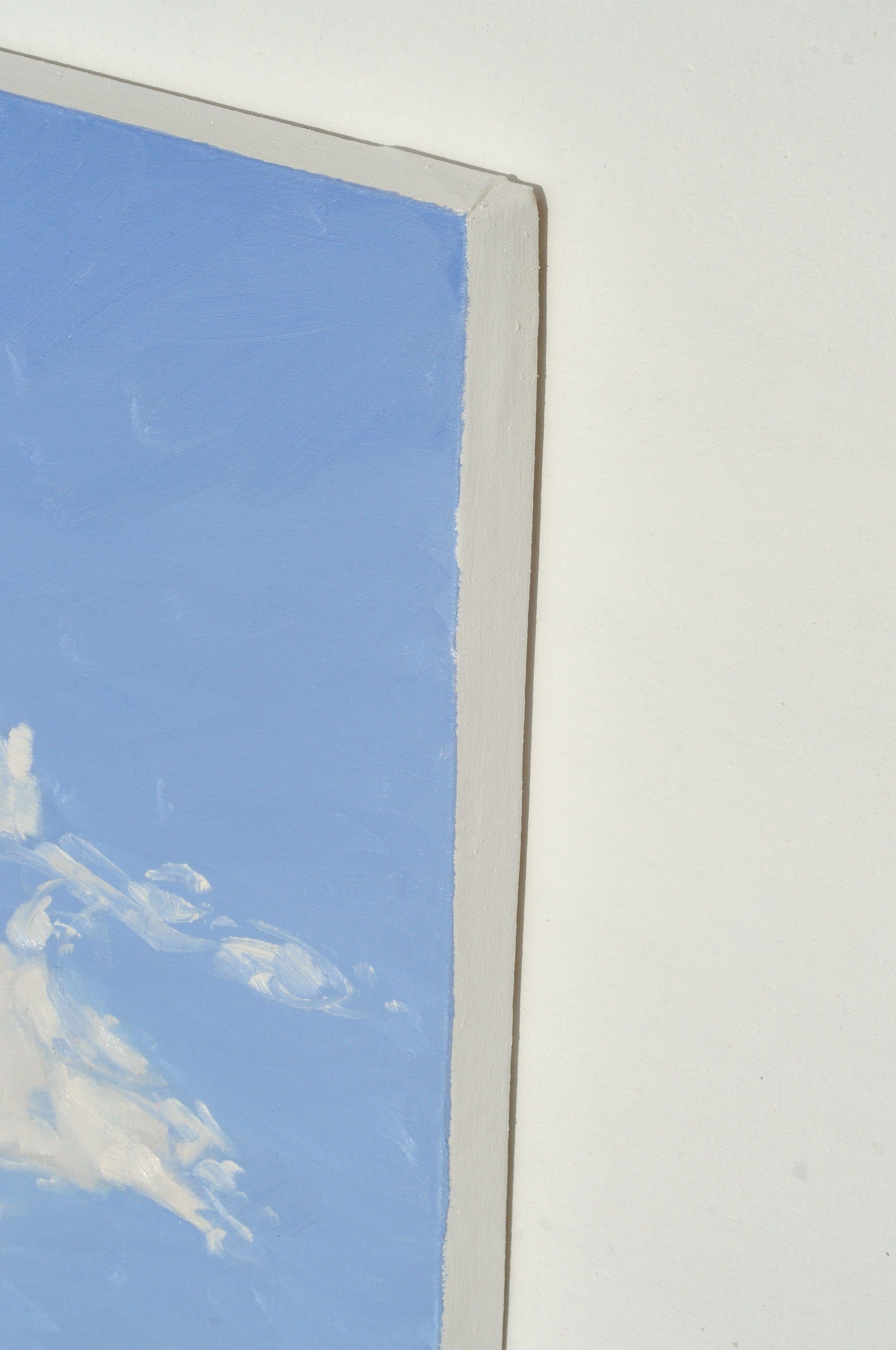 5 septembre, nuages, Monts MÃzenc, Peinture, Huile sur toile - Impressionnisme Painting par Anne Baudequin