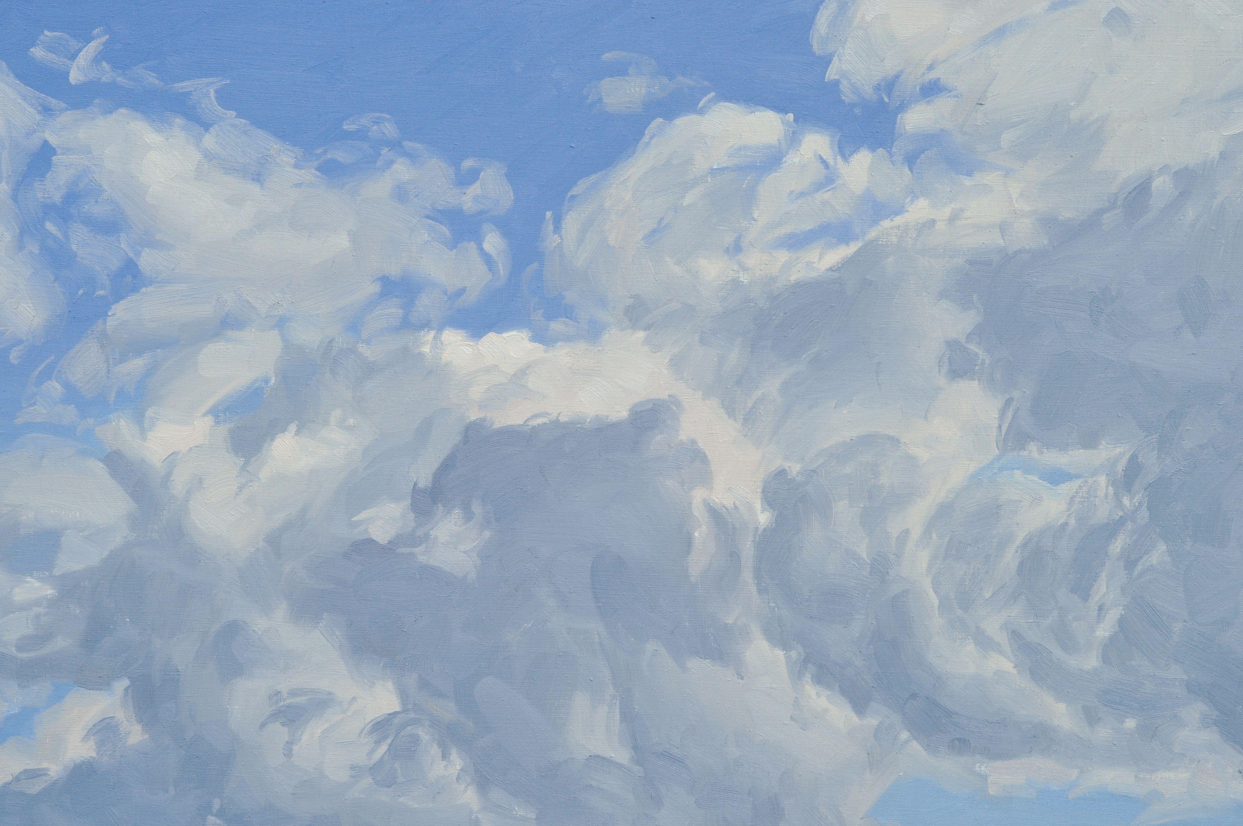 5 septembre, nuages, Monts MÃzenc, Peinture, Huile sur toile en vente 2