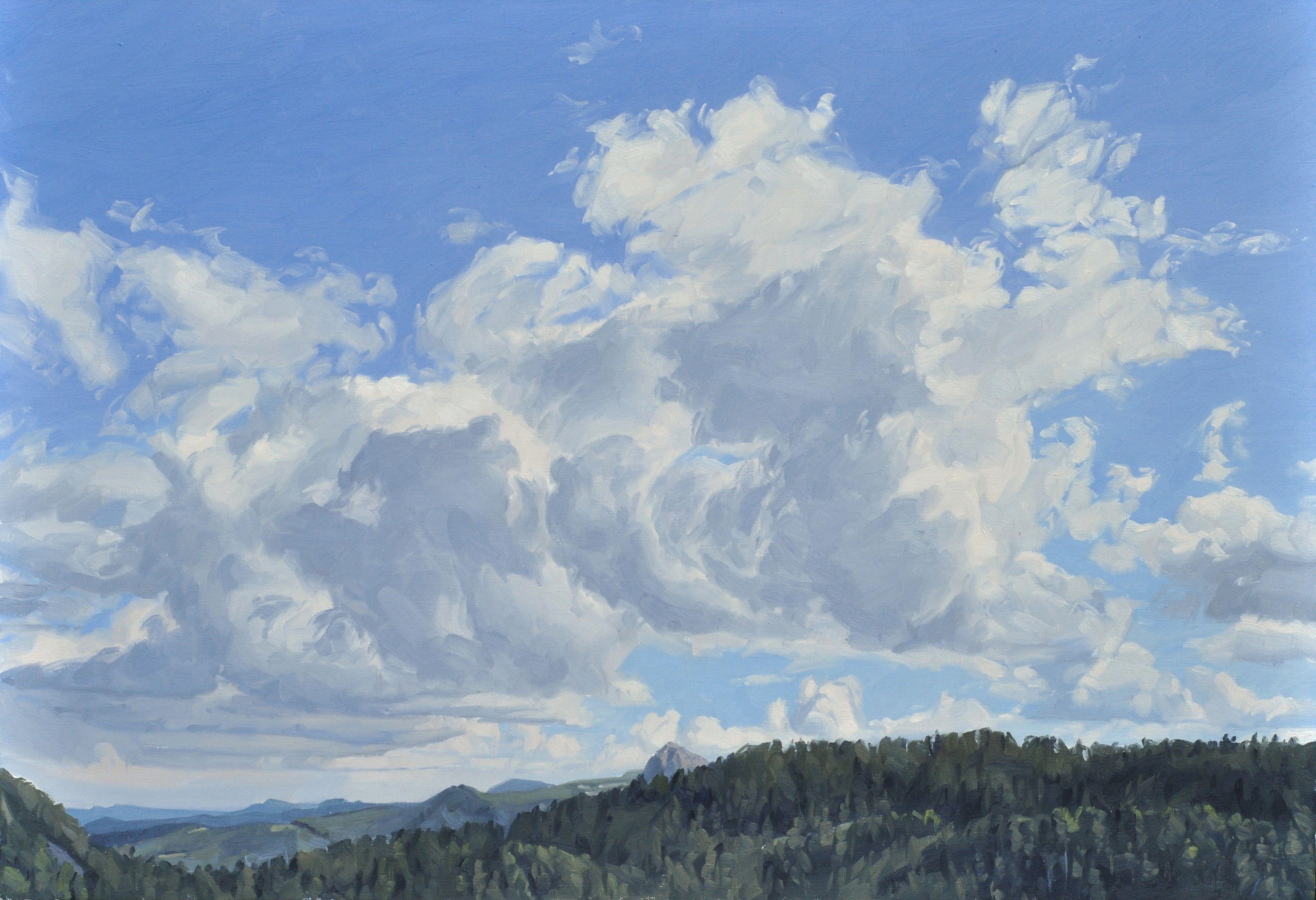 5 septembre, nuages, Monts MÃzenc, Peinture, Huile sur toile