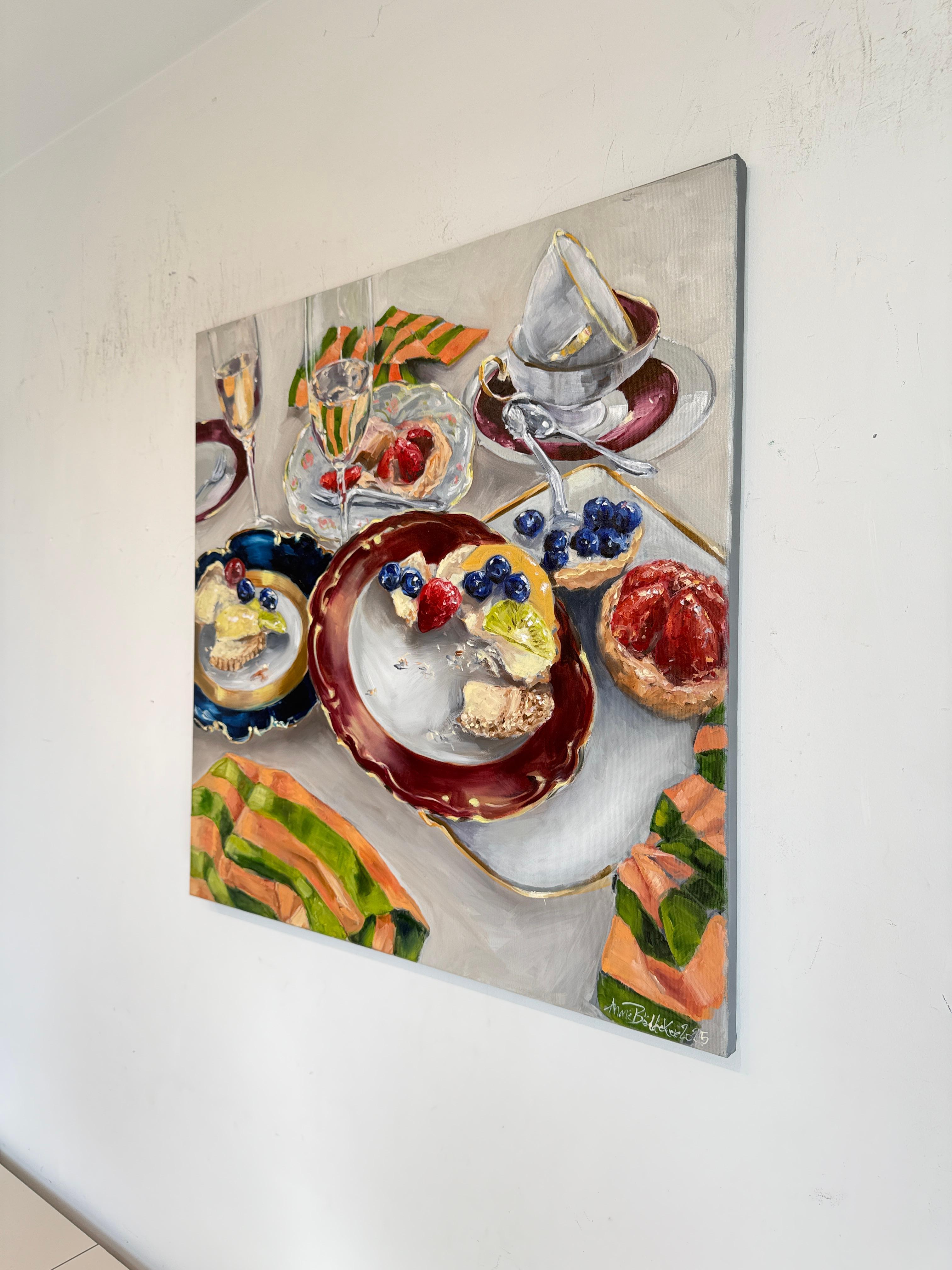 Nach der Party von Anne Böddeker - zeitgenössisches stillleben ölgemälde im Angebot 10