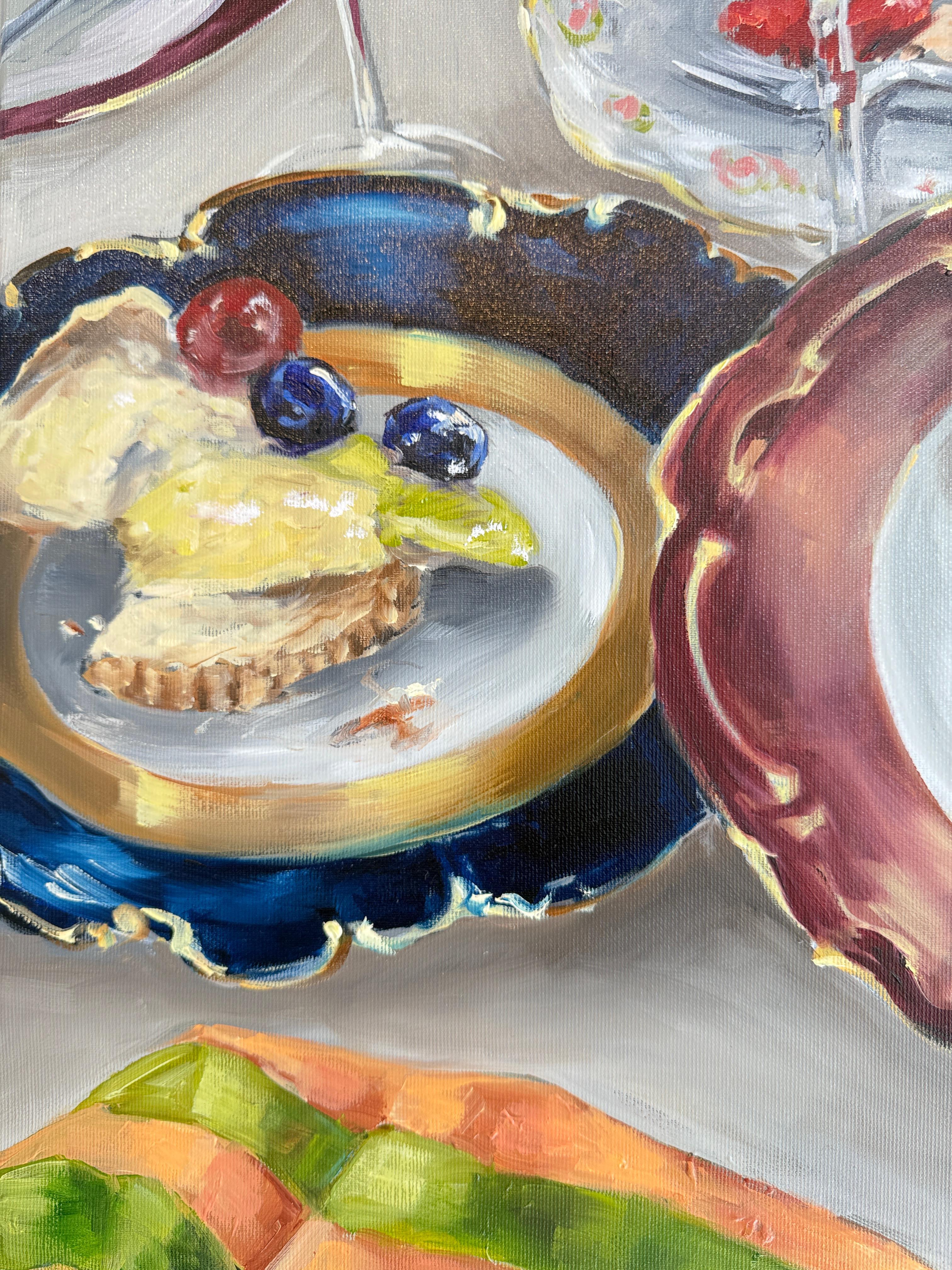 Nach der Party von Anne Böddeker - zeitgenössisches stillleben ölgemälde im Angebot 12