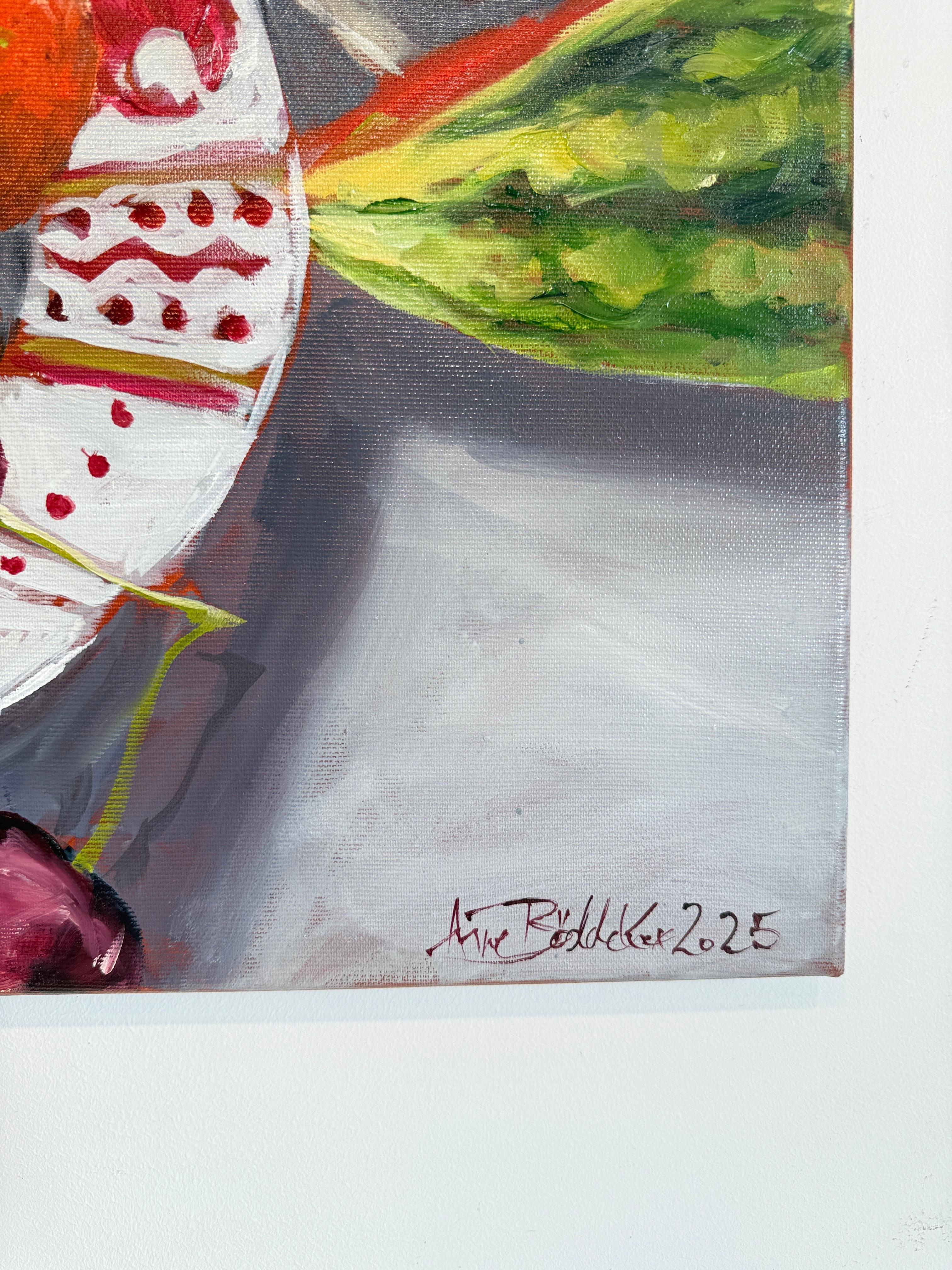 Fauler Sonntagnachmittag von Anne Böddeker - zeitgenössisches stillleben ölgemälde im Angebot 13