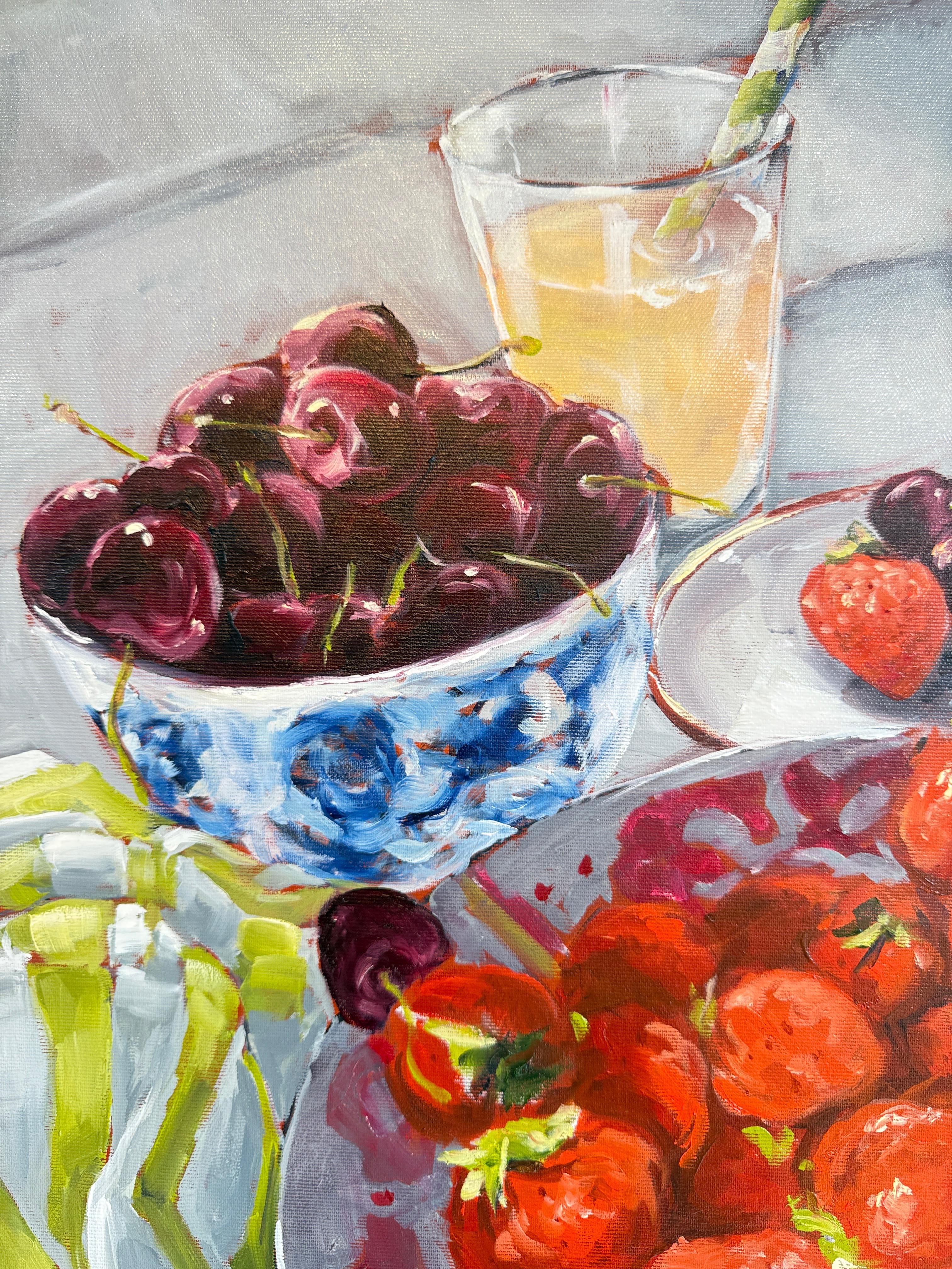 Fauler Sonntagnachmittag von Anne Böddeker - zeitgenössisches stillleben ölgemälde im Angebot 14