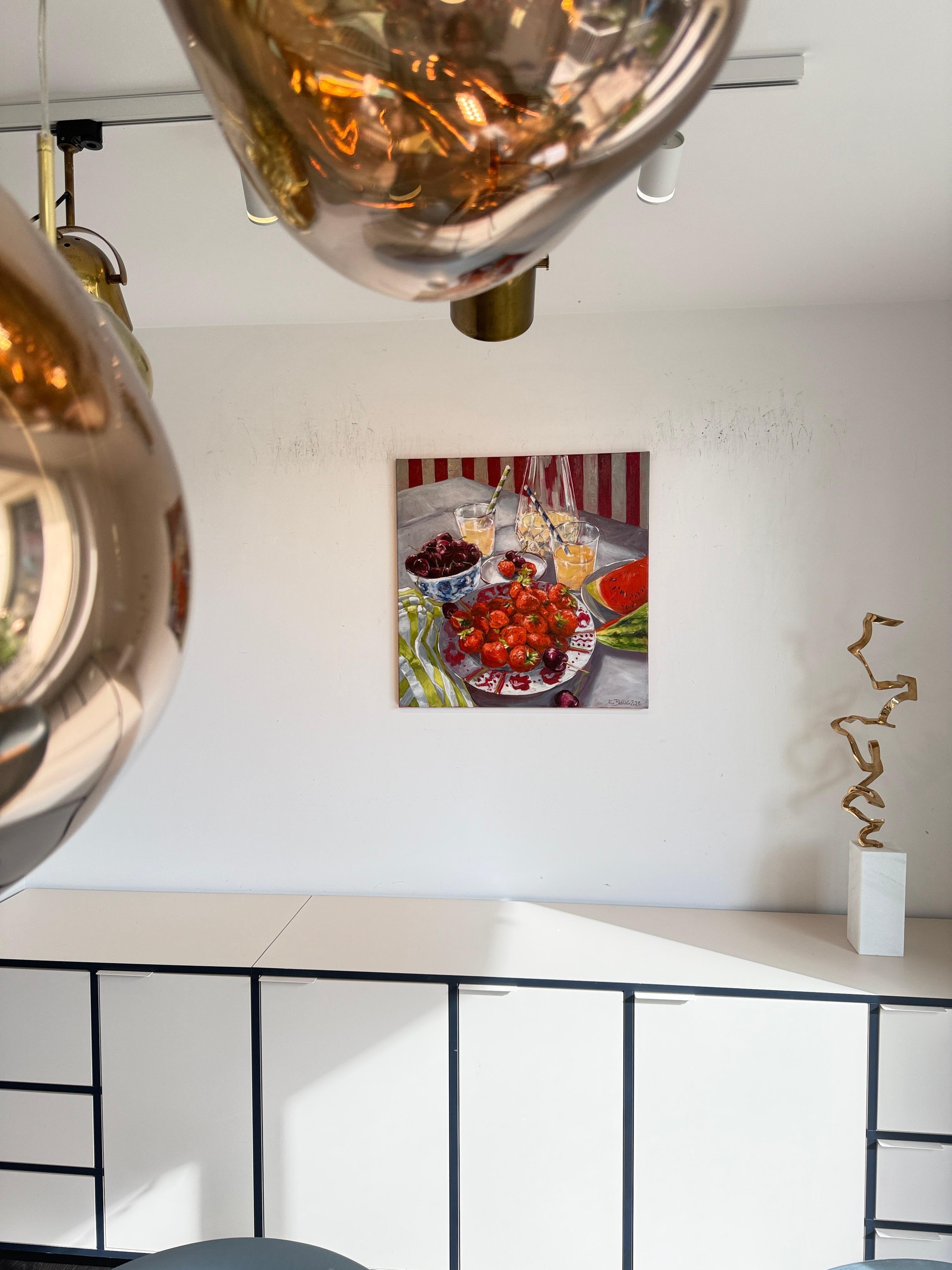 Fauler Sonntagnachmittag von Anne Böddeker - zeitgenössisches stillleben ölgemälde im Angebot 16