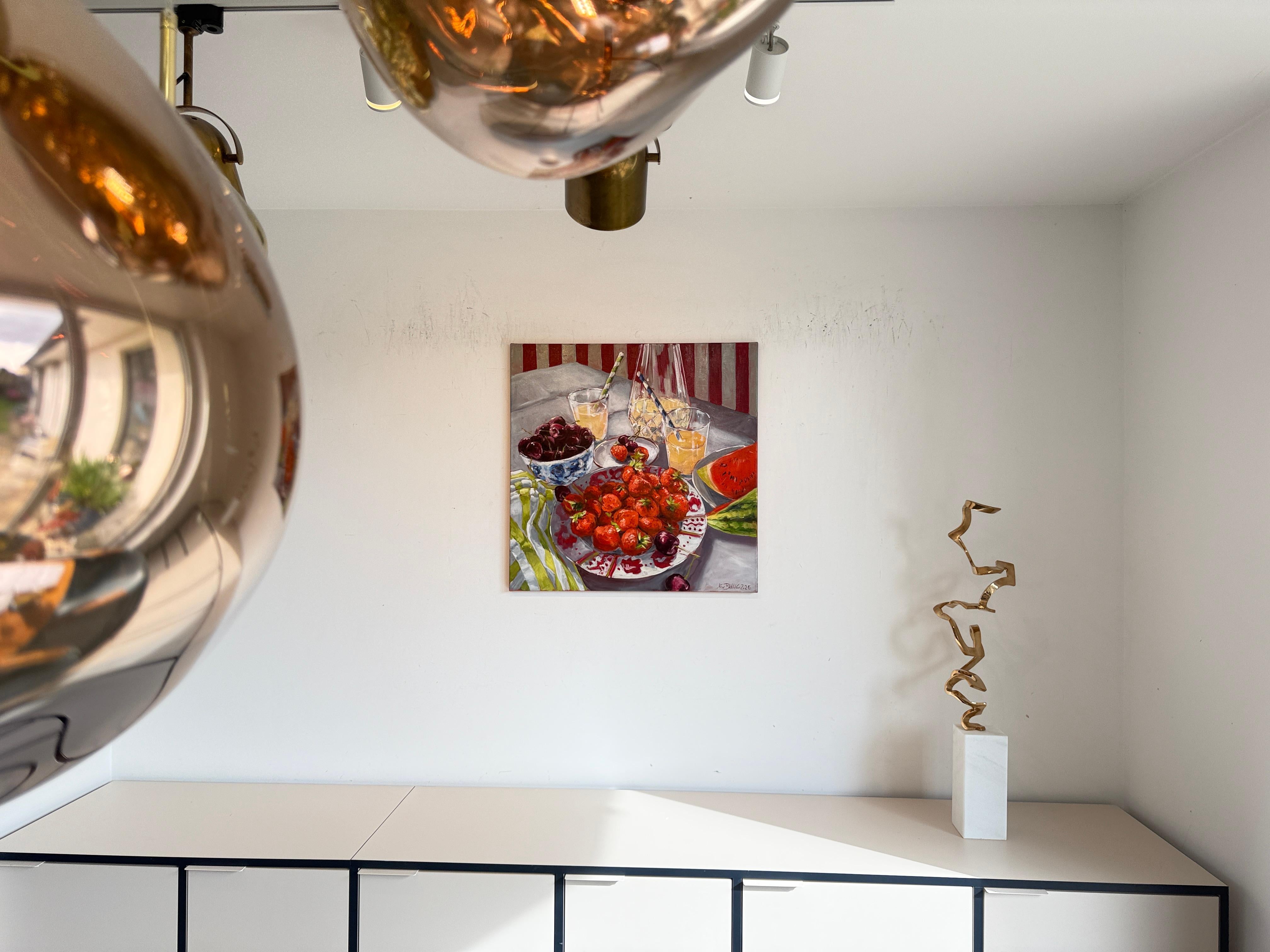 Fauler Sonntagnachmittag von Anne Böddeker - zeitgenössisches stillleben ölgemälde im Angebot 4