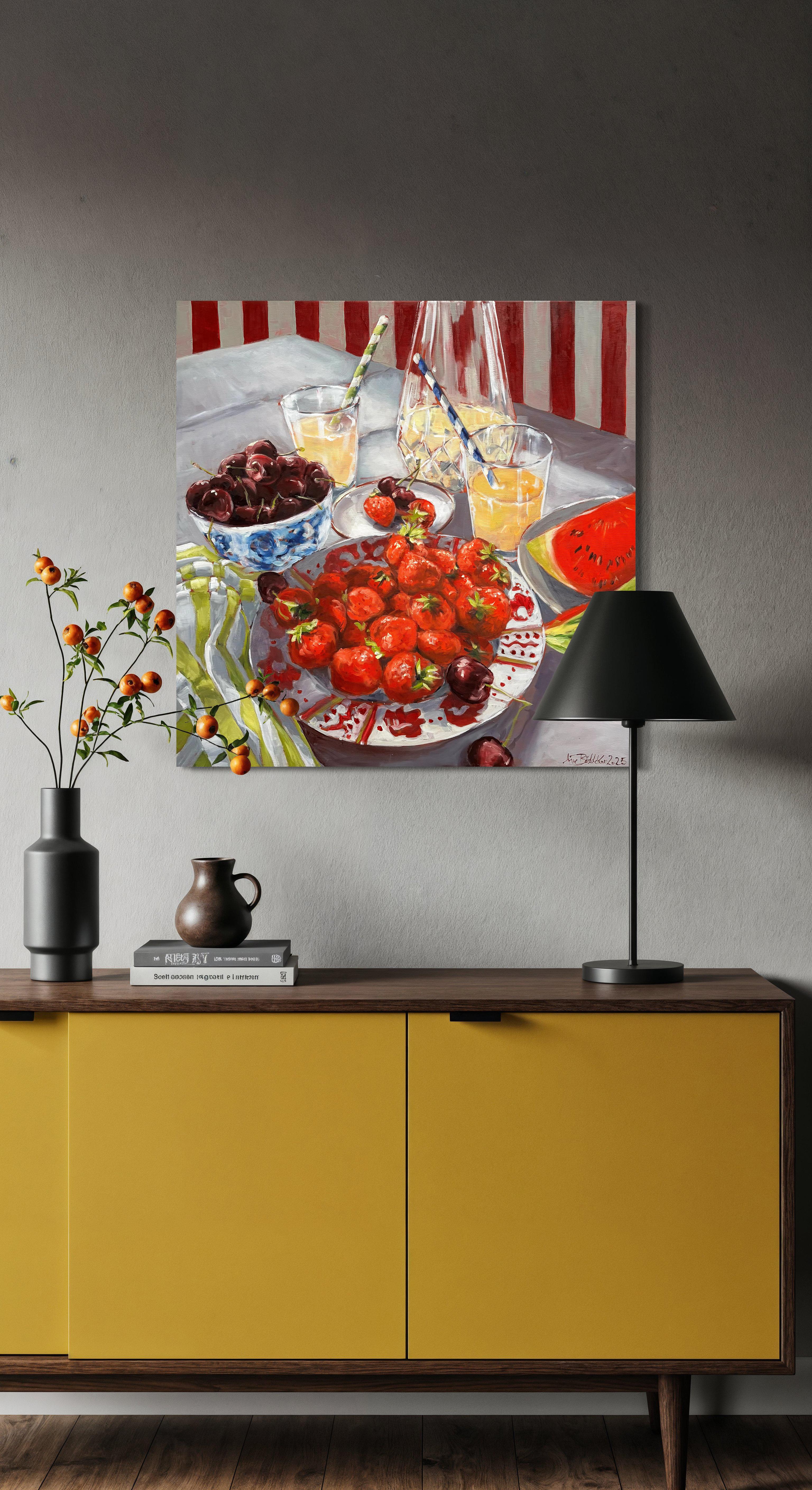 Fauler Sonntagnachmittag von Anne Böddeker - zeitgenössisches stillleben ölgemälde im Angebot 8