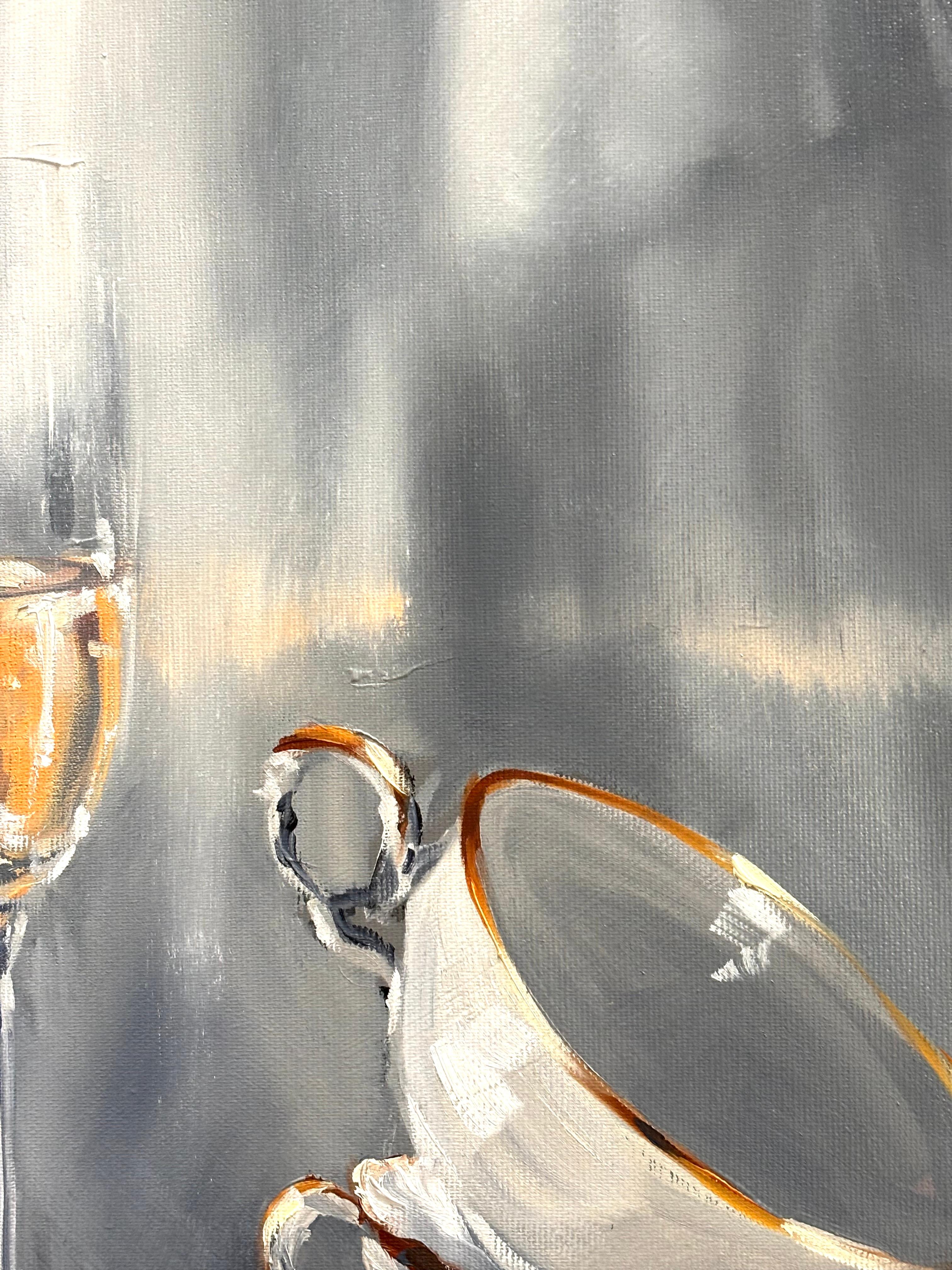 La nuit tombe par Anne Böddeker - nature morte contemporaine scène de table peinture à l'huile en vente 4