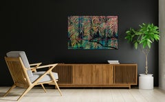 River of Palms - Southern Louisiana Abstract Palm Painting