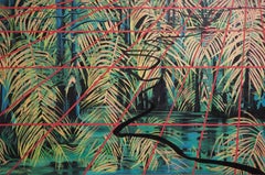 River of Palms - Southern Louisiana Abstract Palm Painting