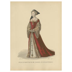 Anne Boleyn, Queen of England – Handcoloured Engraving, ca. 1900