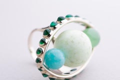 Anne Bourat Amazonite Jade Chrysoprase Emeralds  11 Grams White Gold  Metric 54