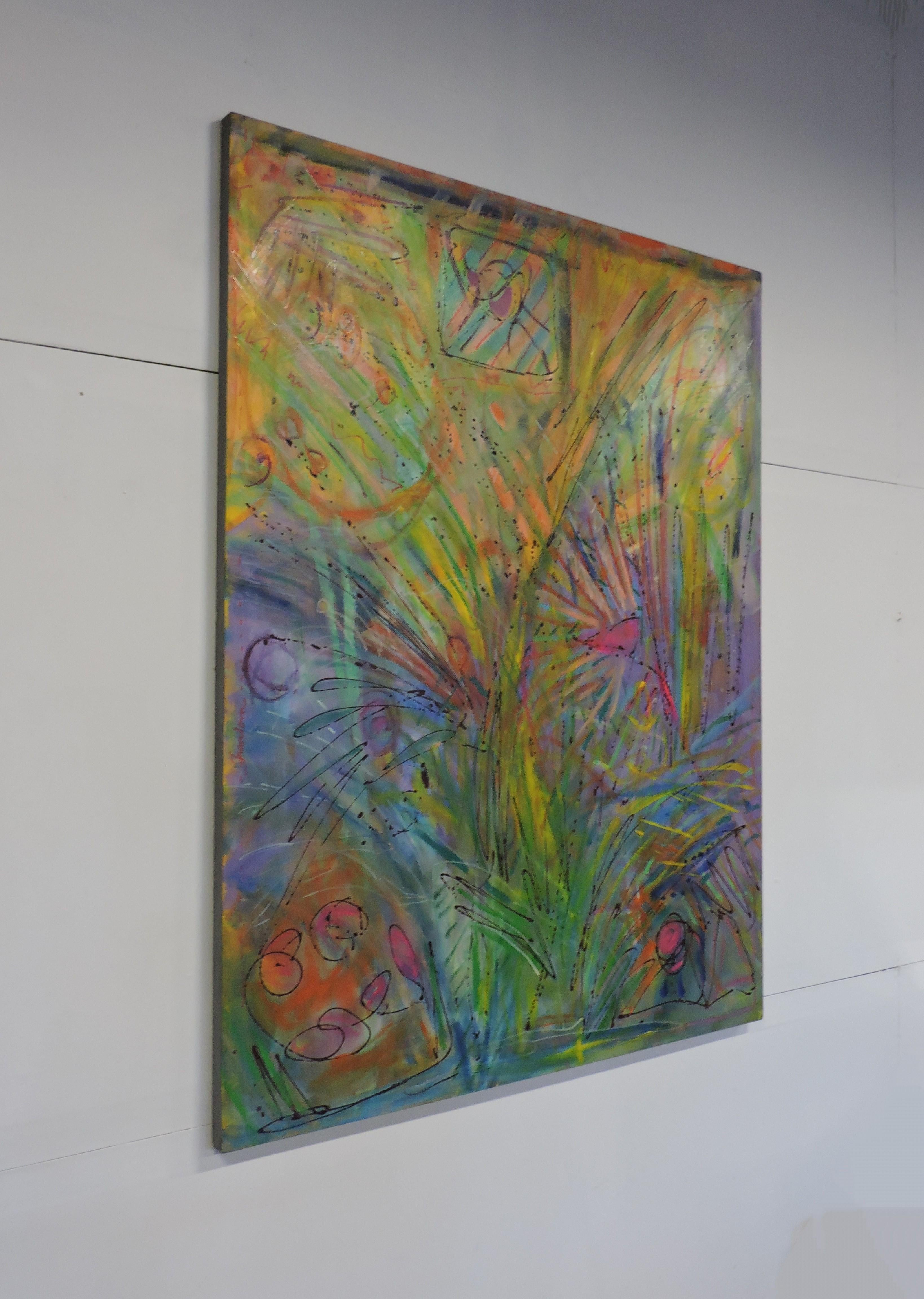 Anne Boysen Large Modern Abstract Painting Celebration II Acrylic on Canvas In Good Condition For Sale In Chesterfield, NJ