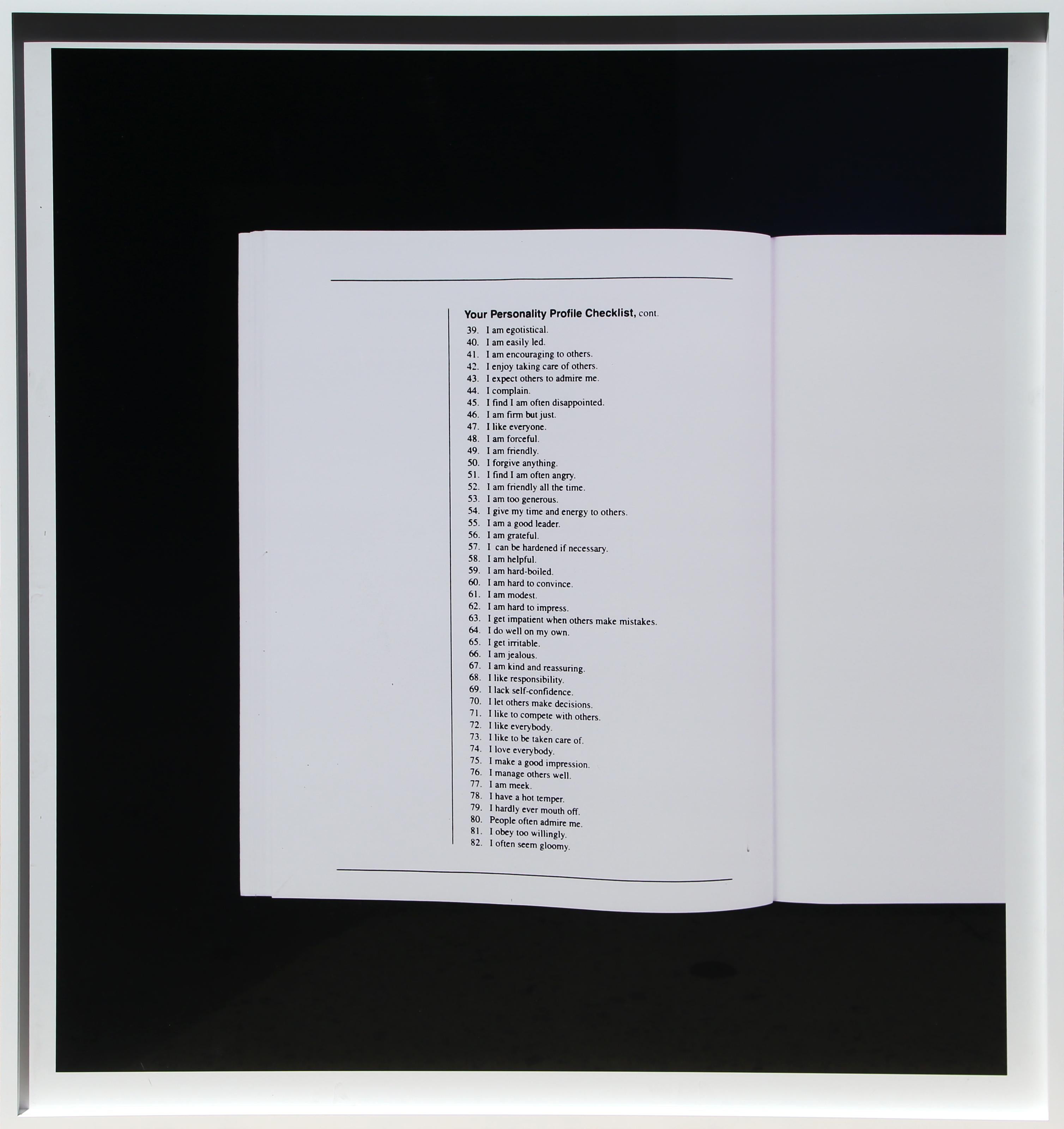 First Person III, Signed Conceptual Chromogenic Print by Anne Collier