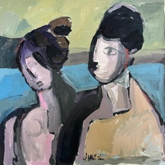 Zeitgenössisches figuratives Ölgemälde inspiriert von Anne Darby Parker