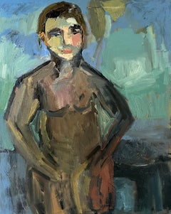 Contemporary Oil Painting After Cézanne Bather Figurative Artwork