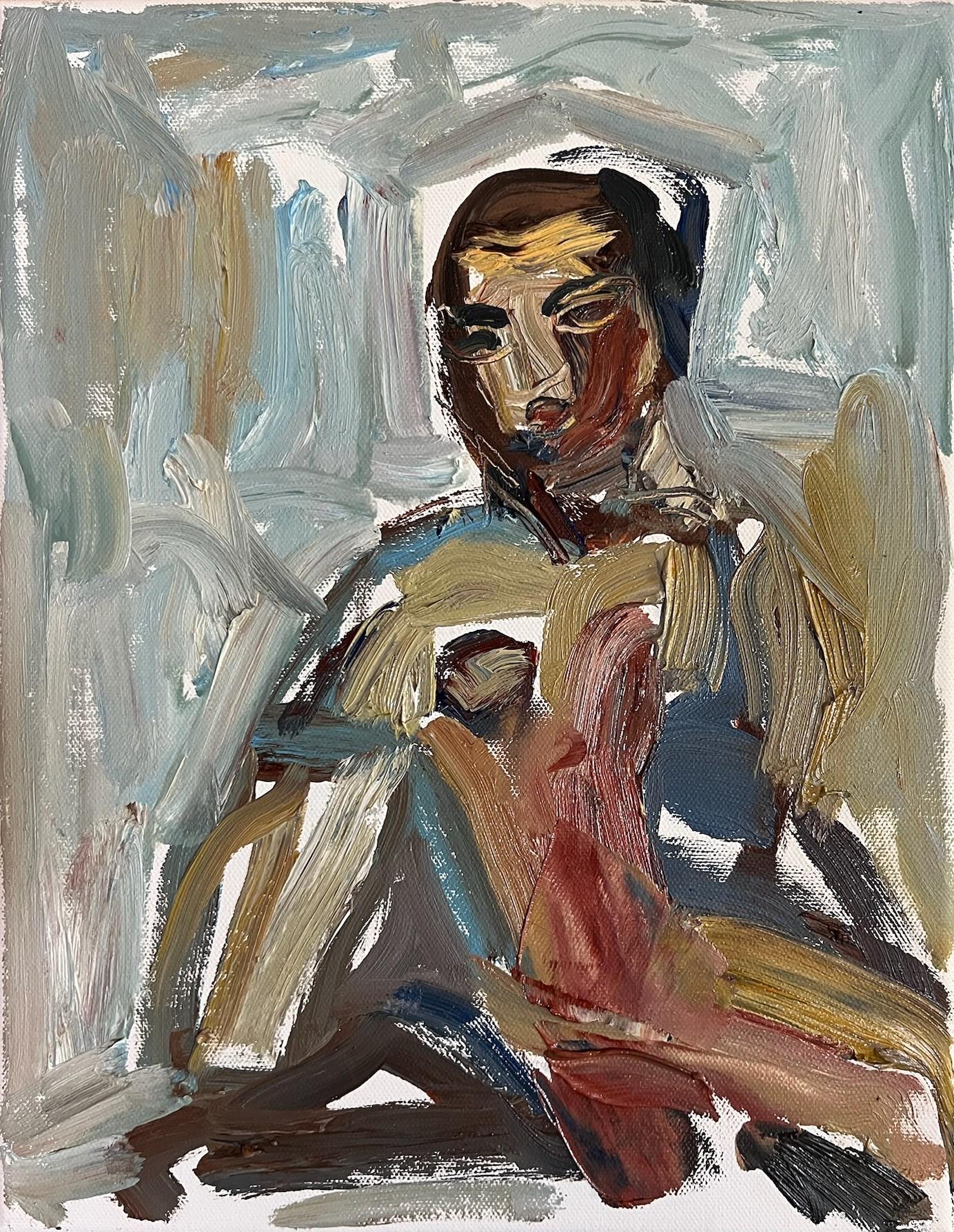 Contemporary Textured Oil Painting with Frank Auerbach Influence