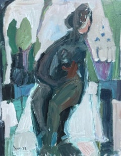 Figura cubista su tela di Anne Darby Parker, Figura floreale