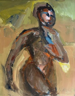 Primal Movement by Anne Darby Parker, Contemporary Cubist Figure Oil on Canvas