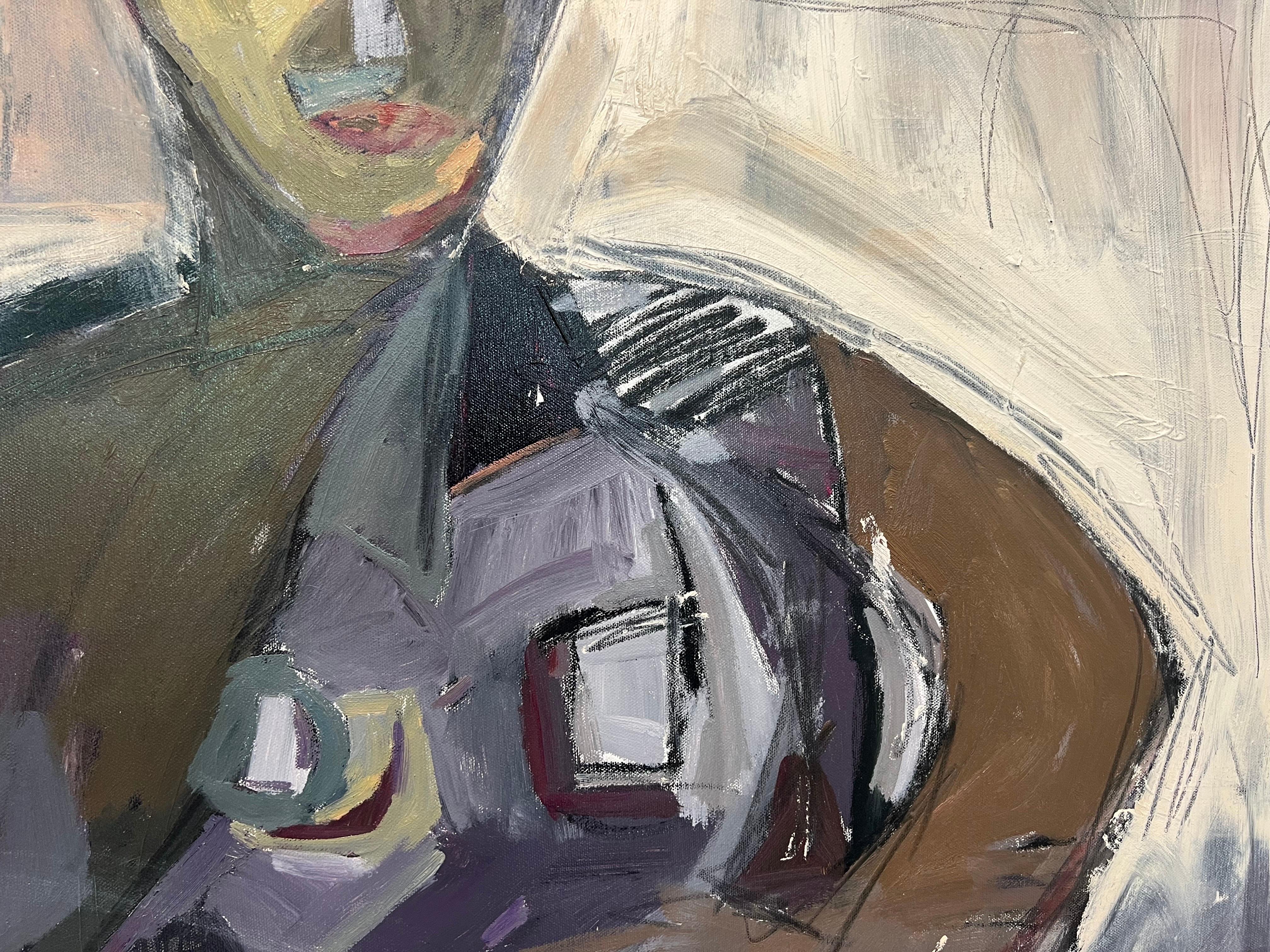 Sitting With Wisdom di Ann Parker, figura cubista contemporanea 2