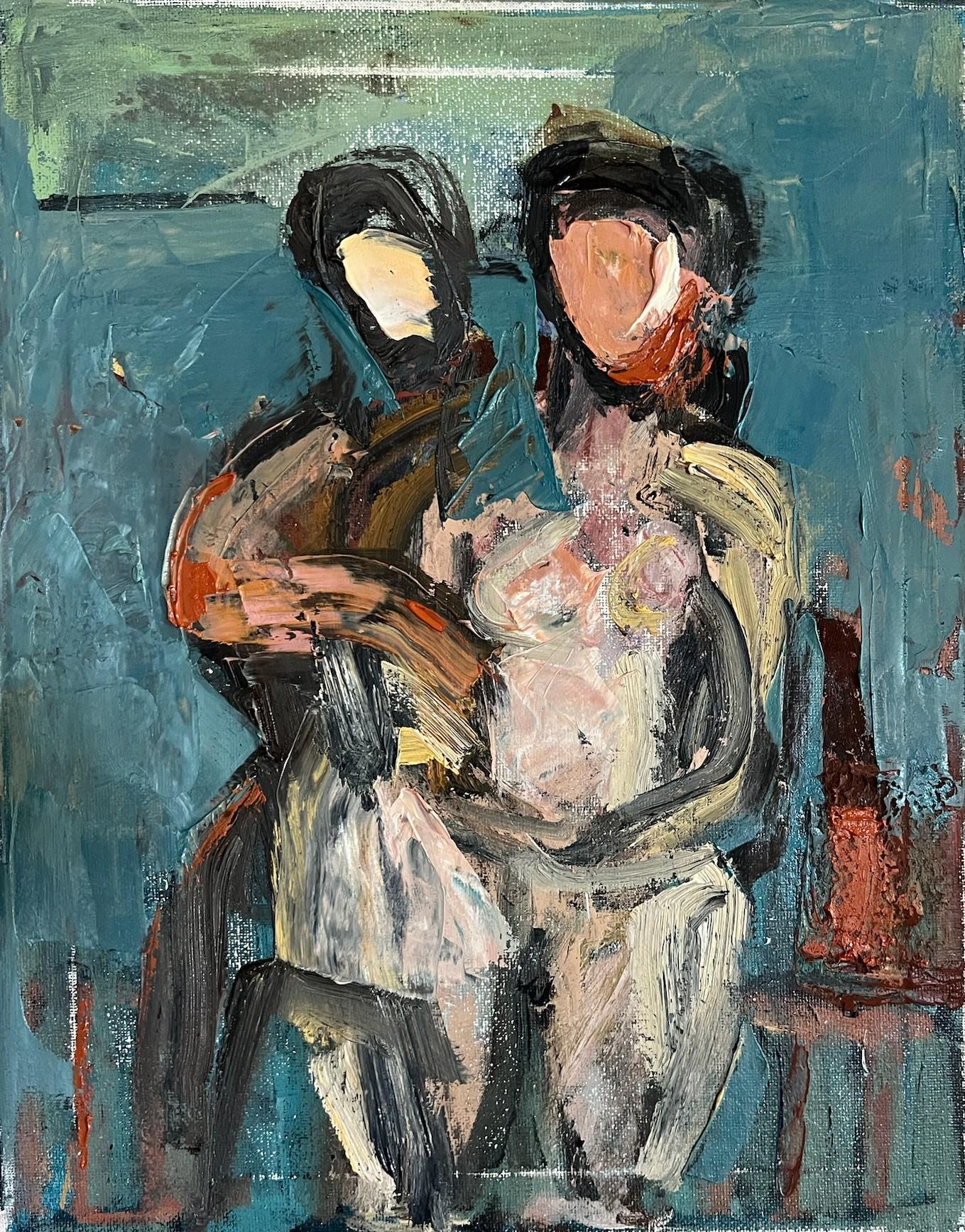Small Expressionist Oil Painting Inspired by Frank Auerbach
