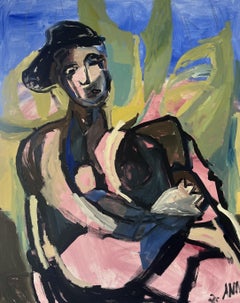 The Queen of Conch von Anne Darby Parker, kubistische Figur, Öl auf Leinwand
