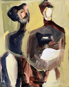 Warm Connection III by Anne Darby Parker, Contemporary Cubist Figure on Canvas