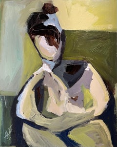 Warm Connection V by Anne Darby Parker, Contemporary Cubist Figure on Canvas