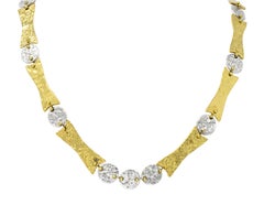 Anne Dick Vintage Sterling Silver Brutalist Link Necklace Earring Set circa 1970