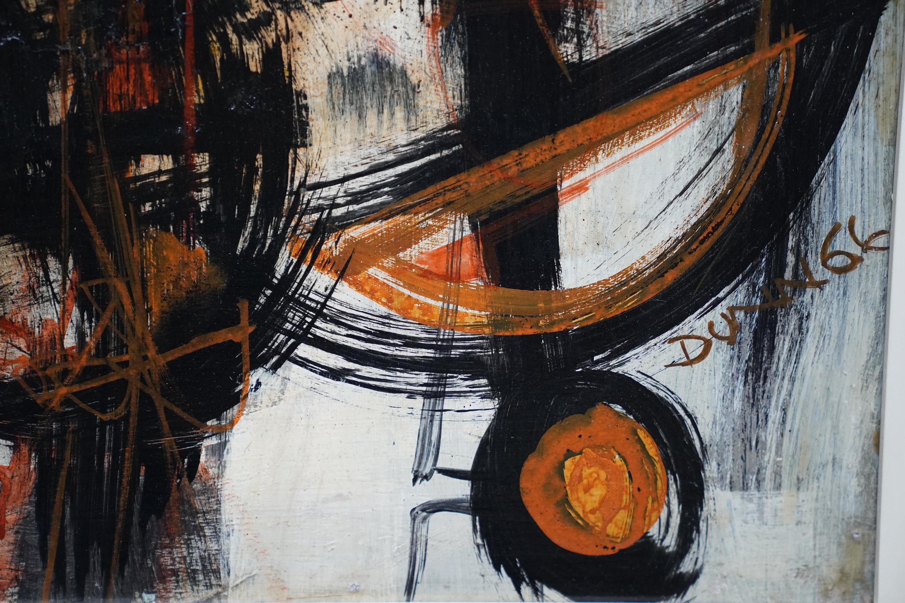 Abstract Composition 1966 - British 60's abstract art oil painting female artist For Sale 3