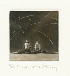 Magic (diese beiden Figuren, die auf einem Strand unter einem aktiven Himmel sitzen, evozieren Emotionen)