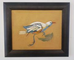  Oiseau de Santa Fe, Sud-Ouest, 22 x 25Encadré, fantaisiste, technique mixte, huile