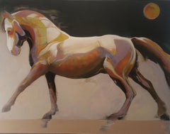 Majestic, oil/Canvas, Horse Painting, Southwest, 40 x 30 Movement, Southwest 